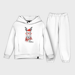 Детский костюм оверсайз Santa Rabbit - Merry Christmas!, цвет: белый