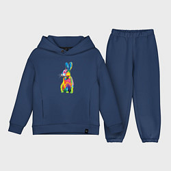 Детский костюм оверсайз Кролик в стиле поп-арт, цвет: тёмно-синий