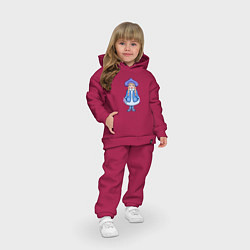 Детский костюм оверсайз Снегурочка с косичками, цвет: маджента — фото 2