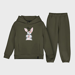 Детский костюм оверсайз Кролик - символ 2023 года, цвет: хаки
