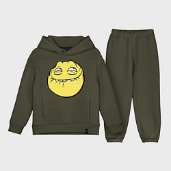 Детский костюм оверсайз Smiley trollface, цвет: хаки