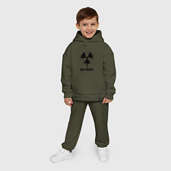 Детский костюм оверсайз Danger radiation symbol, цвет: хаки — фото 2