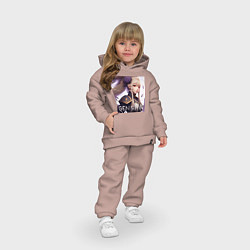 Детский костюм оверсайз Genshin Impact art, цвет: пыльно-розовый — фото 2