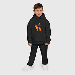 Детский костюм оверсайз Stray - cat logo, цвет: черный — фото 2