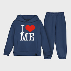 Детский костюм оверсайз I love me, цвет: тёмно-синий