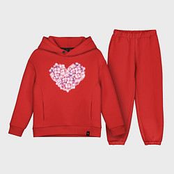 Детский костюм оверсайз Сердце из гортензии, цвет: красный