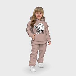 Детский костюм оверсайз Chef skull, цвет: пыльно-розовый — фото 2