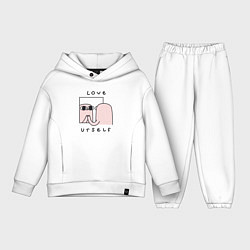 Детский костюм оверсайз Ketnipz - love urself, цвет: белый