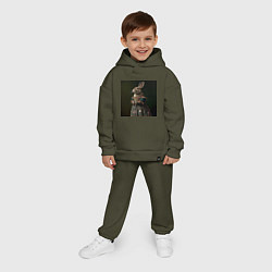 Детский костюм оверсайз Мода и кролик, цвет: хаки — фото 2