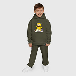 Детский костюм оверсайз Mario super kitty, цвет: хаки — фото 2