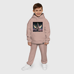 Детский костюм оверсайз Цветок на Марсе, цвет: пыльно-розовый — фото 2