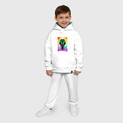 Детский костюм оверсайз Пришелец из далёкой галактики - портрет, цвет: белый — фото 2