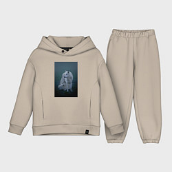 Детский костюм оверсайз Арктические волки, цвет: миндальный