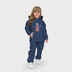 Детский костюм оверсайз Девушка в космосе, цвет: тёмно-синий — фото 2