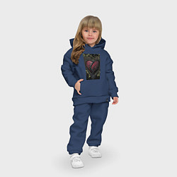 Детский костюм оверсайз Сплетение сердца, цвет: тёмно-синий — фото 2