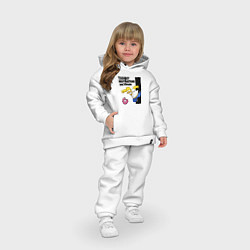 Детский костюм оверсайз Мотивация от Гомера Симсона, цвет: белый — фото 2
