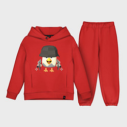 Детский костюм оверсайз Chicken Gun в каске, цвет: красный