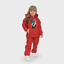 Детский костюм оверсайз Модная кошечка в Нью-Йорке, цвет: красный — фото 2