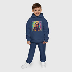 Детский костюм оверсайз Граффити Кляксы Арт Боб Марли, цвет: тёмно-синий — фото 2