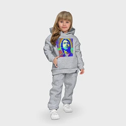 Детский костюм оверсайз Kurt Cobain Glitch Art, цвет: меланж — фото 2