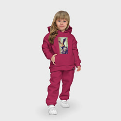 Детский костюм оверсайз Модный зайчара - нейросеть, цвет: маджента — фото 2