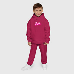 Детский костюм оверсайз Логотип розовый Кен, цвет: маджента — фото 2