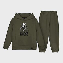Детский костюм оверсайз Raccoon ride, цвет: хаки