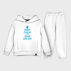 Детский костюм оверсайз Keep calm and dab, цвет: белый