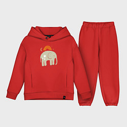 Детский костюм оверсайз Elephants world, цвет: красный