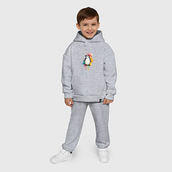 Детский костюм оверсайз Красочный пингвин, цвет: меланж — фото 2