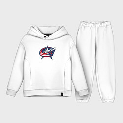 Детский костюм оверсайз Columbus blue jackets - hockey team - emblem, цвет: белый