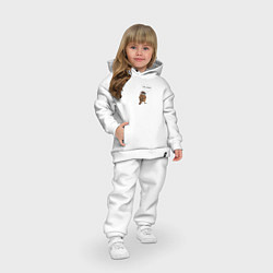 Детский костюм оверсайз Воробей со смешной надписью - Гоп-стоп, цвет: белый — фото 2