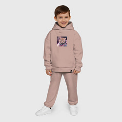 Детский костюм оверсайз Котенок pink космонавт, цвет: пыльно-розовый — фото 2