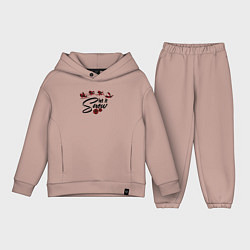 Детский костюм оверсайз Pajama pattern let it snow, цвет: пыльно-розовый