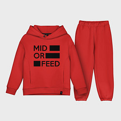 Детский костюм оверсайз Mid or feed цвета красный — фото 1