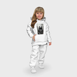 Детский костюм оверсайз Cool bear - neural network - cyberpunk, цвет: белый — фото 2