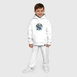 Детский костюм оверсайз Гомер Симпсон - хоккейный нападающий, цвет: белый — фото 2