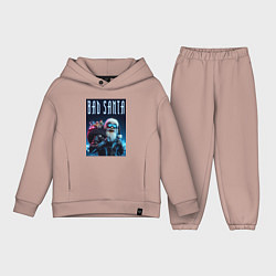 Детский костюм оверсайз Bad santa - ai art, цвет: пыльно-розовый