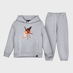 Детский костюм оверсайз Мидзухики: журавлик и бубенцы, цвет: меланж