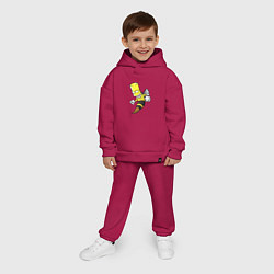Детский костюм оверсайз Барт Симпсон шершень - перевоплощение, цвет: маджента — фото 2