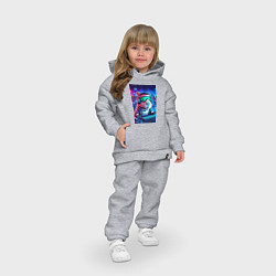 Детский костюм оверсайз Малышка капибара - заядлый игроман, цвет: меланж — фото 2