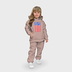 Детский костюм оверсайз America flag, цвет: пыльно-розовый — фото 2