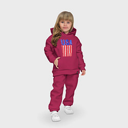 Детский костюм оверсайз America flag, цвет: маджента — фото 2