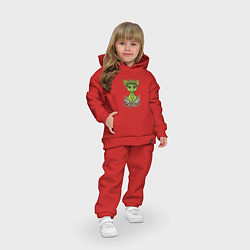 Детский костюм оверсайз Зелёный дракончик в сосновых шишках, цвет: красный — фото 2
