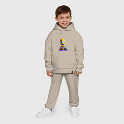 Детский костюм оверсайз Bart is an avid gamer, цвет: миндальный — фото 2