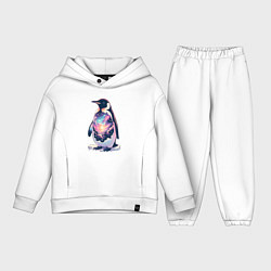 Детский костюм оверсайз Пингвин с космосом, цвет: белый
