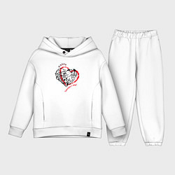 Детский костюм оверсайз Сердце символ любви, цвет: белый