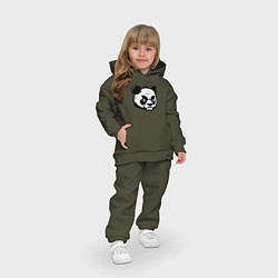 Детский костюм оверсайз Недовольная морда панды, цвет: хаки — фото 2