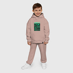 Детский костюм оверсайз Cyberpunk streetwear, цвет: пыльно-розовый — фото 2