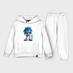 Детский костюм оверсайз Sonic - poster style, цвет: белый